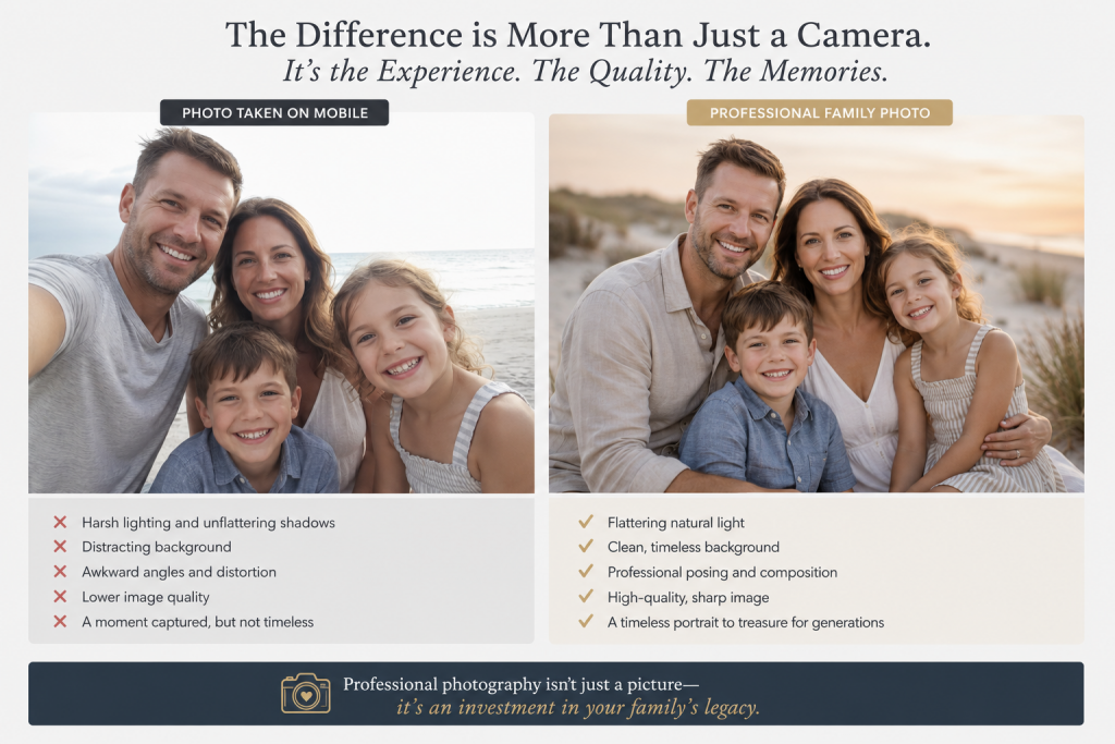 Family photos - pro vs mobile selfies